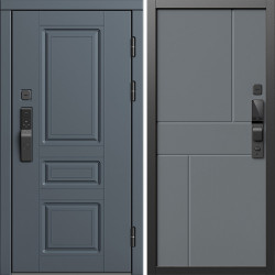 Входная дверь Termo-Door Смарт Орегон Графит - Горизонт Grey софт