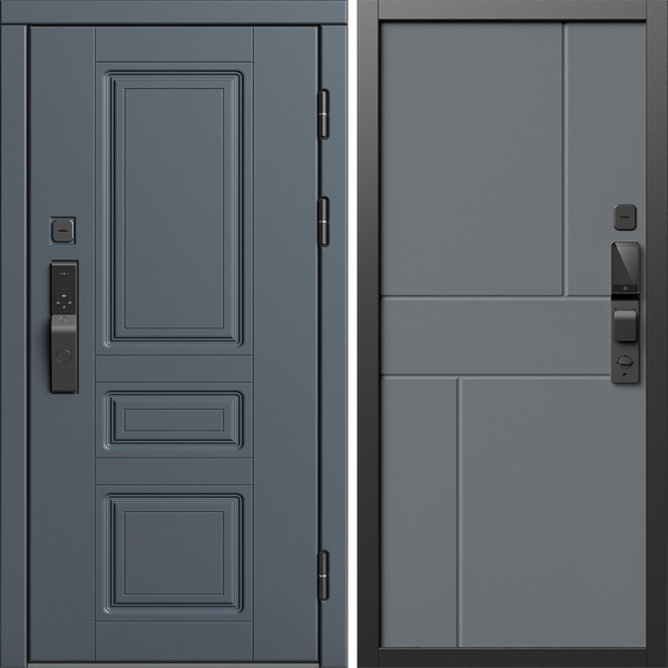 Входная дверь Termo-Door Смарт Орегон Графит - Горизонт Grey софт