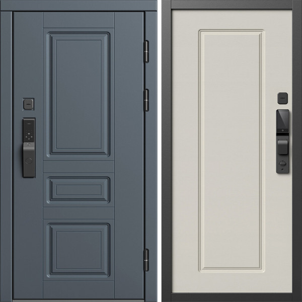 Входная дверь Termo-Door Смарт Орегон Графит - Гранд Слоновая кость