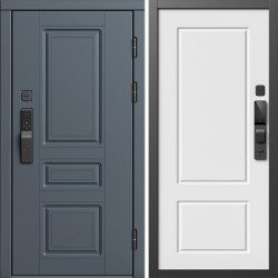 Входная дверь Termo-Door Смарт Орегон Графит - Марсель Белый софт