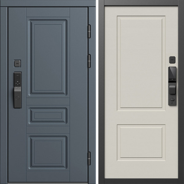 Входная дверь Termo-Door Смарт Орегон Графит - Нео Классика Слоновая Кость