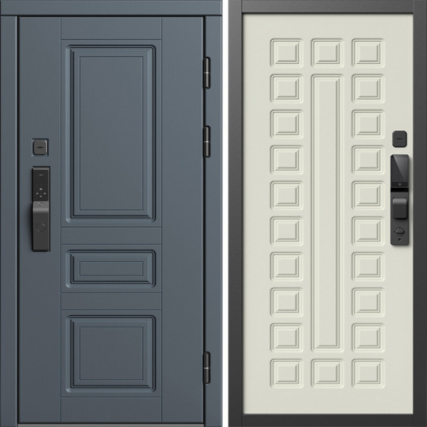 Входная дверь Termo-Door Смарт Орегон Графит - Престиж бежевый матовый