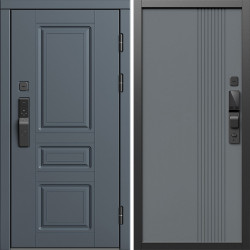 Входная дверь Termo-Door Смарт Орегон Графит - Страйп Грей Софт