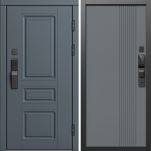 Входная дверь Termo-Door Смарт Орегон Графит - Страйп Грей Софт