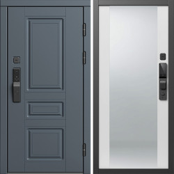 Входная дверь Termo-Door Смарт Орегон Графит - Зеркало белый софт