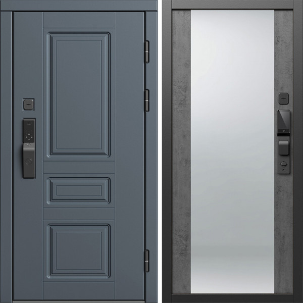 Входная дверь Termo-Door Смарт Орегон Графит - Зеркало бетон темный