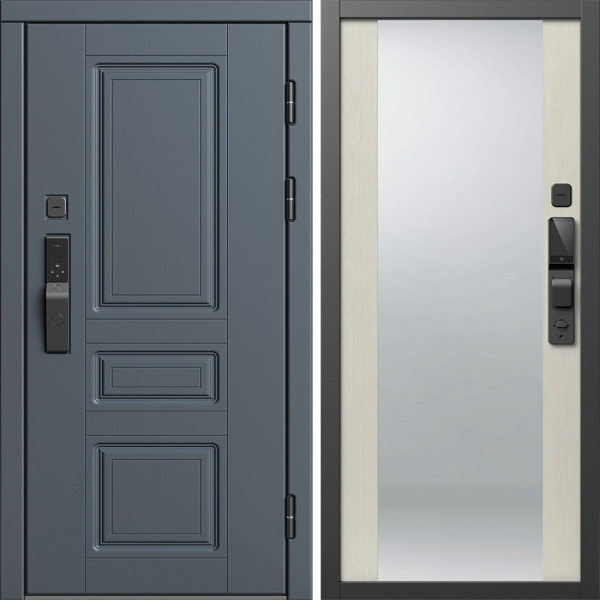 Входная дверь Termo-Door Смарт Орегон Графит - Зеркало лиственница