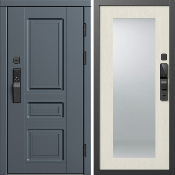 Входная дверь Termo-Door Смарт Орегон Графит - Зеркало Триумф лиственница