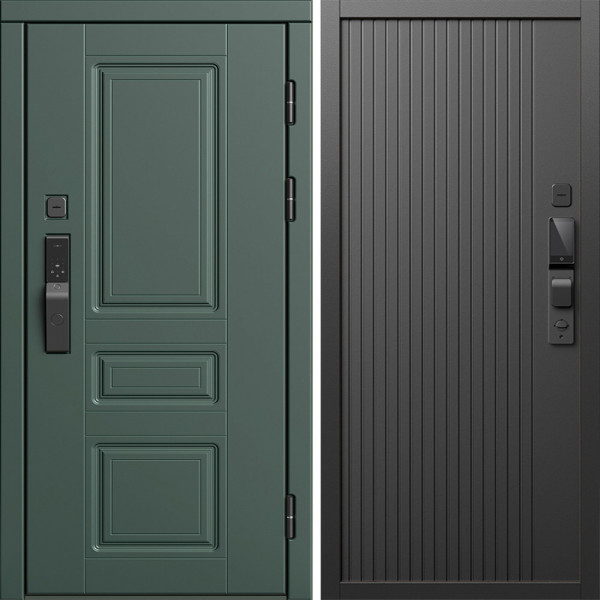 Входная дверь Termo-Door Смарт Орегон Грин - Флэт Черный кварц
