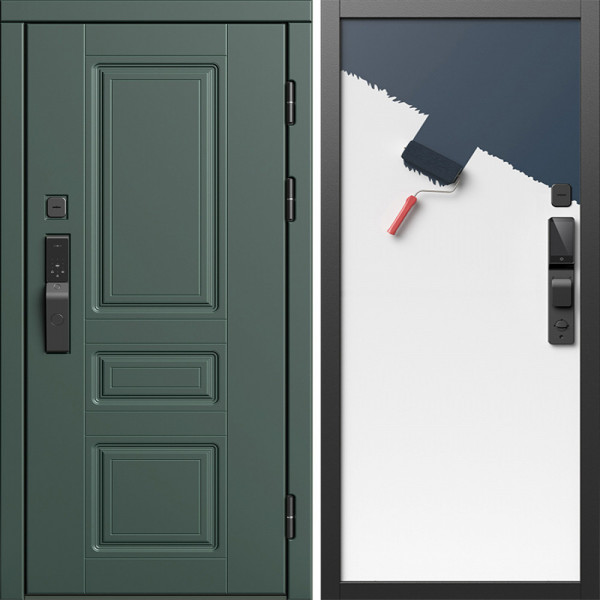 Входная дверь Termo-Door Смарт Орегон Грин - Гладкая Панель Под Покраску (грунт)