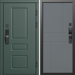 Входная дверь Termo-Door Смарт Орегон Грин - Горизонт Grey софт