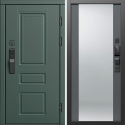 Входная дверь Termo-Door Смарт Орегон Грин - Зеркало Grey Софт