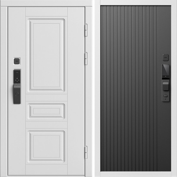 Входная дверь Termo-Door Смарт Орегон Вайт - Флэт Черный кварц
