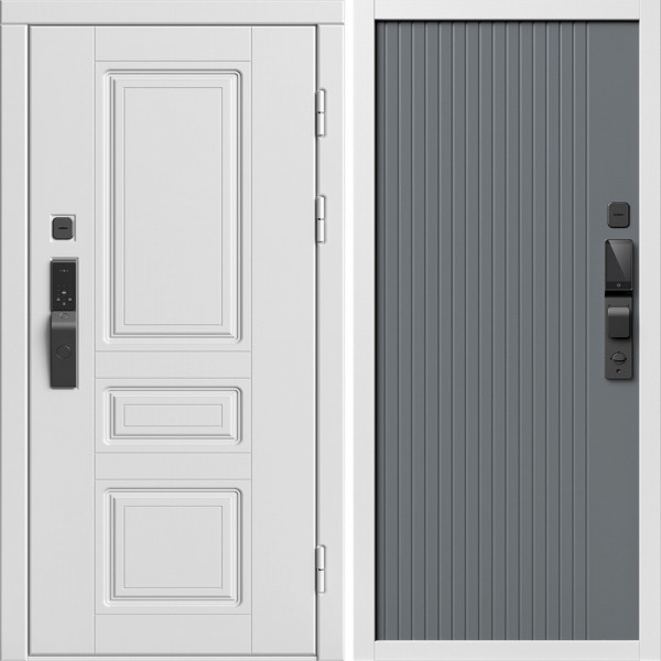 Входная дверь Termo-Door Смарт Орегон Вайт - Флэт Grey софт