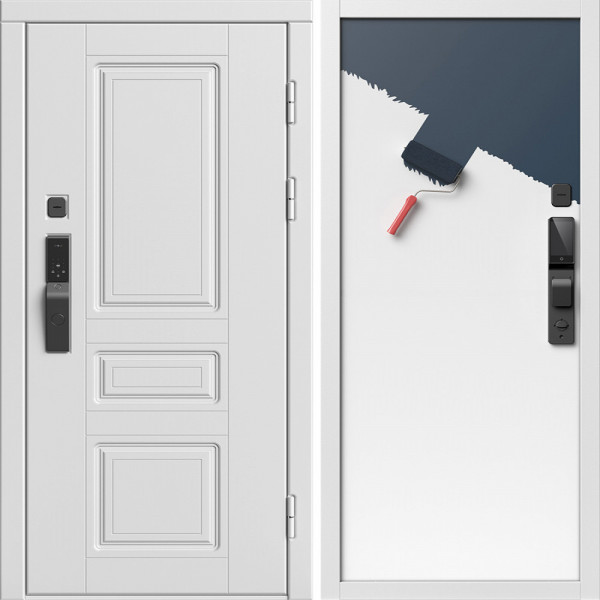 Входная дверь Termo-Door Смарт Орегон Вайт - Гладкая Панель Под Покраску (грунт)