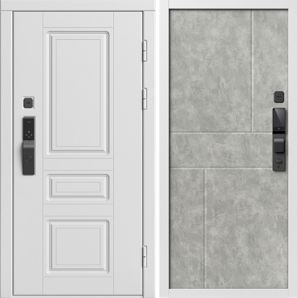 Входная дверь Termo-Door Смарт Орегон Вайт - Горизонт бетон светлый