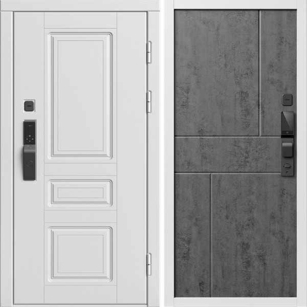 Входная дверь Termo-Door Смарт Орегон Вайт - Горизонт бетон темный