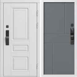 Входная дверь Termo-Door Смарт Орегон Вайт - Горизонт Grey софт