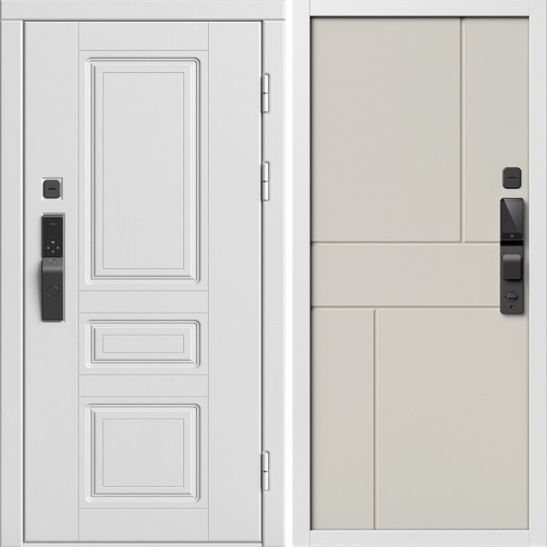 Входная дверь Termo-Door Смарт Орегон Вайт - Горизонт Слоновая кость