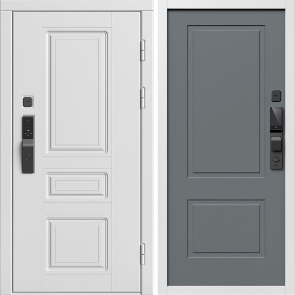 Входная дверь Termo-Door Смарт Орегон Вайт - Нео Классика Грей Софт