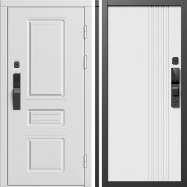 Входная дверь Termo-Door Смарт Орегон Вайт - Страйп Белый Софт