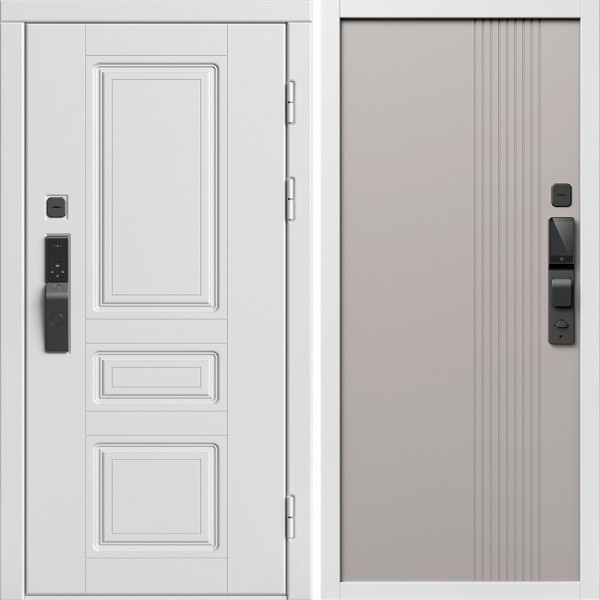Входная дверь Termo-Door Смарт Орегон Вайт - Страйп Капучино