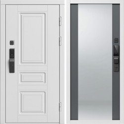 Входная дверь Termo-Door Смарт Орегон Вайт - Зеркало Grey Софт