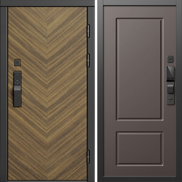 Входная дверь Termo-Door Смарт Плаза Орех Елочка - Марсель Шоколад