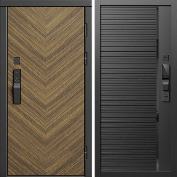 Входная дверь Termo-Door Смарт Плаза Орех Елочка - Порте black