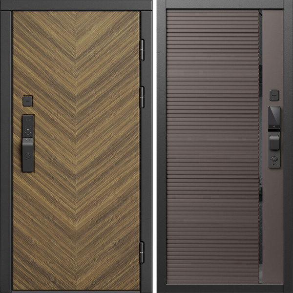 Входная дверь Termo-Door Смарт Плаза Орех Елочка - Порте Шоколад