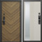 Входная дверь Termo-Door Смарт Плаза Орех Елочка - Зеркало Люмис Соновая Кость