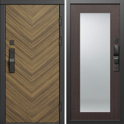 Входная дверь Termo-Door Смарт Плаза Орех Елочка - Зеркало Триумф венге