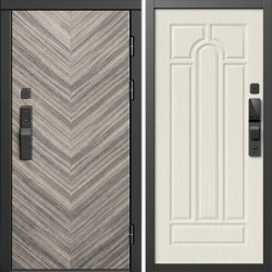 Входная дверь Termo-Door Смарт Плаза Серая Елочка - Арка лиственница