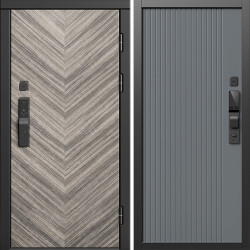 Входная дверь Termo-Door Смарт Плаза Серая Елочка - Флэт Grey софт