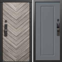 Входная дверь Termo-Door Смарт Плаза Серая Елочка - Гранд Grey софт