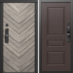 Входная дверь Termo-Door Смарт Плаза Серая Елочка - Классика венге
