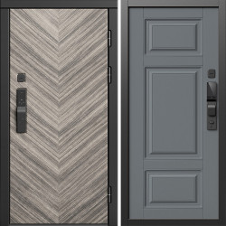 Входная дверь Termo-Door Смарт Плаза Серая Елочка - Лион Grey софт