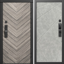 Входная дверь Termo-Door Смарт Плаза Серая Елочка - Лучи бетон светлый