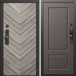 Входная дверь Termo-Door Смарт Плаза Серая Елочка - Марсель Шоколад
