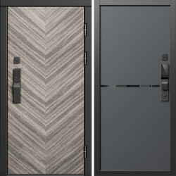 Входная дверь Termo-Door Смарт Плаза Серая Елочка - Нео Графит