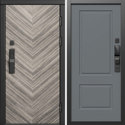 Входная дверь Termo-Door Смарт Плаза Серая Елочка - Нео Классика Грей Софт