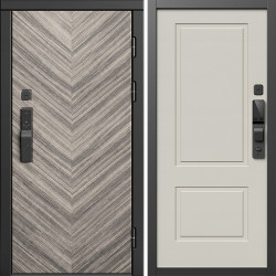 Входная дверь Termo-Door Смарт Плаза Серая Елочка - Нео Классика Слоновая Кость