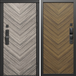 Входная дверь Termo-Door Смарт Плаза Серая Елочка - Плаза Елочка Орех