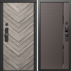 Входная дверь Termo-Door Смарт Плаза Серая Елочка - Порте Шоколад