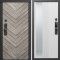 Входная дверь Termo-Door Смарт Плаза Серая Елочка - Зеркало Люмис Белый Софт