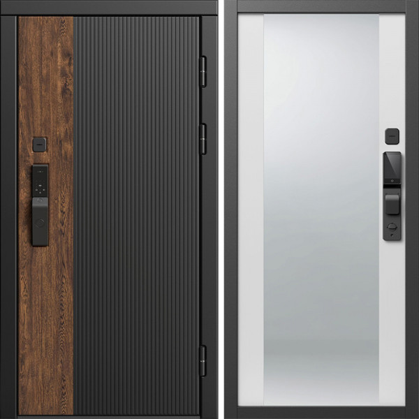 Входная дверь Termo-Door Смарт Престиж - Зеркало белый софт