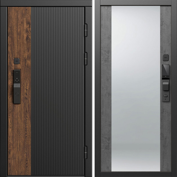 Входная дверь Termo-Door Смарт Престиж - Зеркало бетон темный