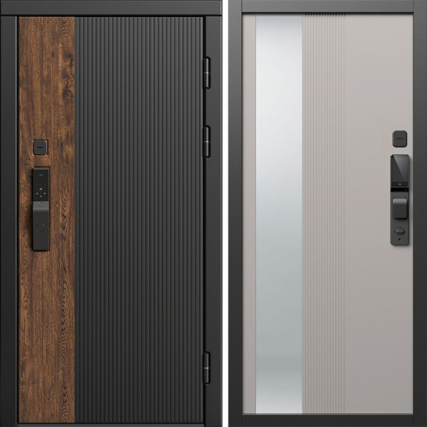 Входная дверь Termo-Door Смарт Престиж - Зеркало Люмис Капучино
