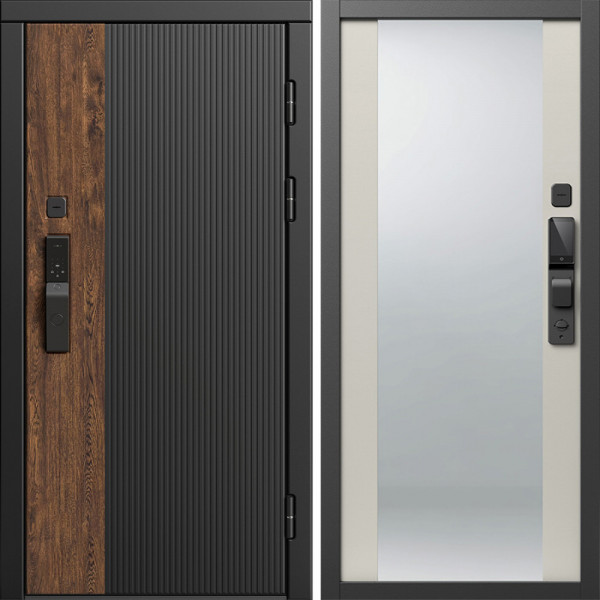 Входная дверь Termo-Door Смарт Престиж - Зеркало Слоновая кость