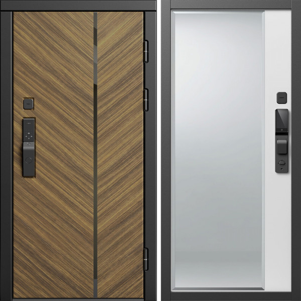 Входная дверь Termo-Door Смарт Санрайз - Зеркало Фацет Белый софт